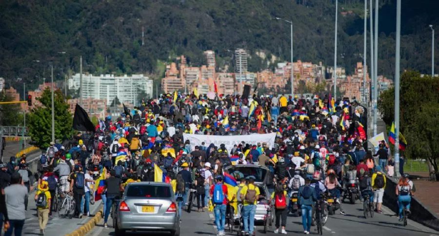 Bogotá: recorrido de las marchas del paro nacional