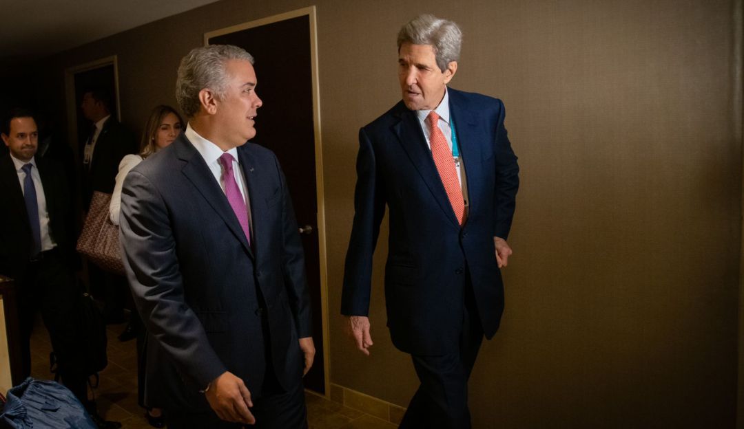 Iván Duque y John Kerry hablaron de la transición energética en Colombia, durante encuentro en EE.UU.