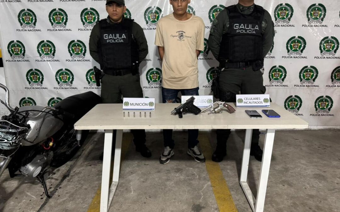 Capturan a presunto sicario en Barranquilla con dos armas usadas para extorsionar comerciantes